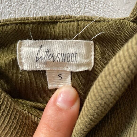 Bittersweet Olive Green Ribbed Corset Tank Top Women’s Size Small - Picture 3 of 8